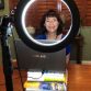 Joan Lowery demonstrates ring light